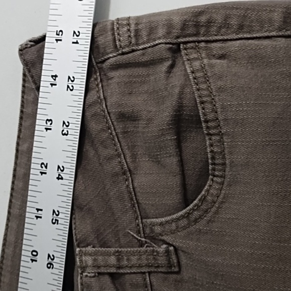 Olive Green Grey Stretch Skinny Jeans with Brass Back Pocket Detail - Picture 4 of 13
